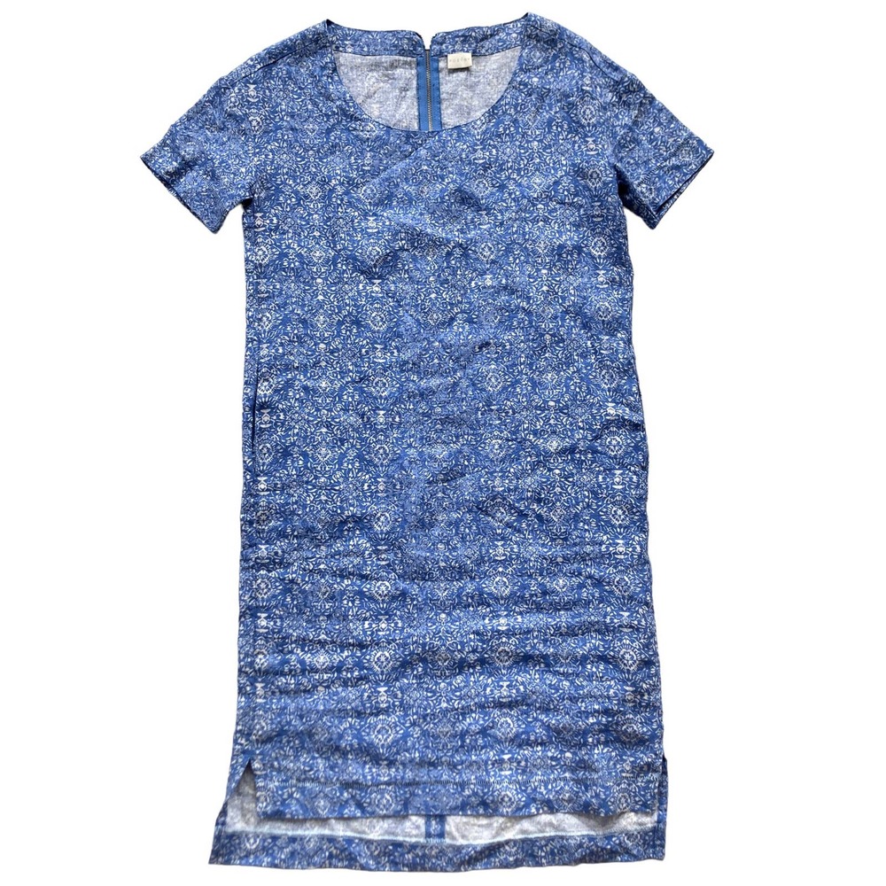 NEW Poetry Coastal Linen Shift Dress Size 2 Small Blue